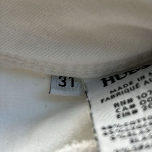 Hudson Collin Flap Skinny White Ankle Distressed Knee Jeans 31 - Picture 6 of 6